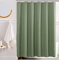 Cortinas de baño Cortina de ducha de tela verde 69.7 x 71.7"